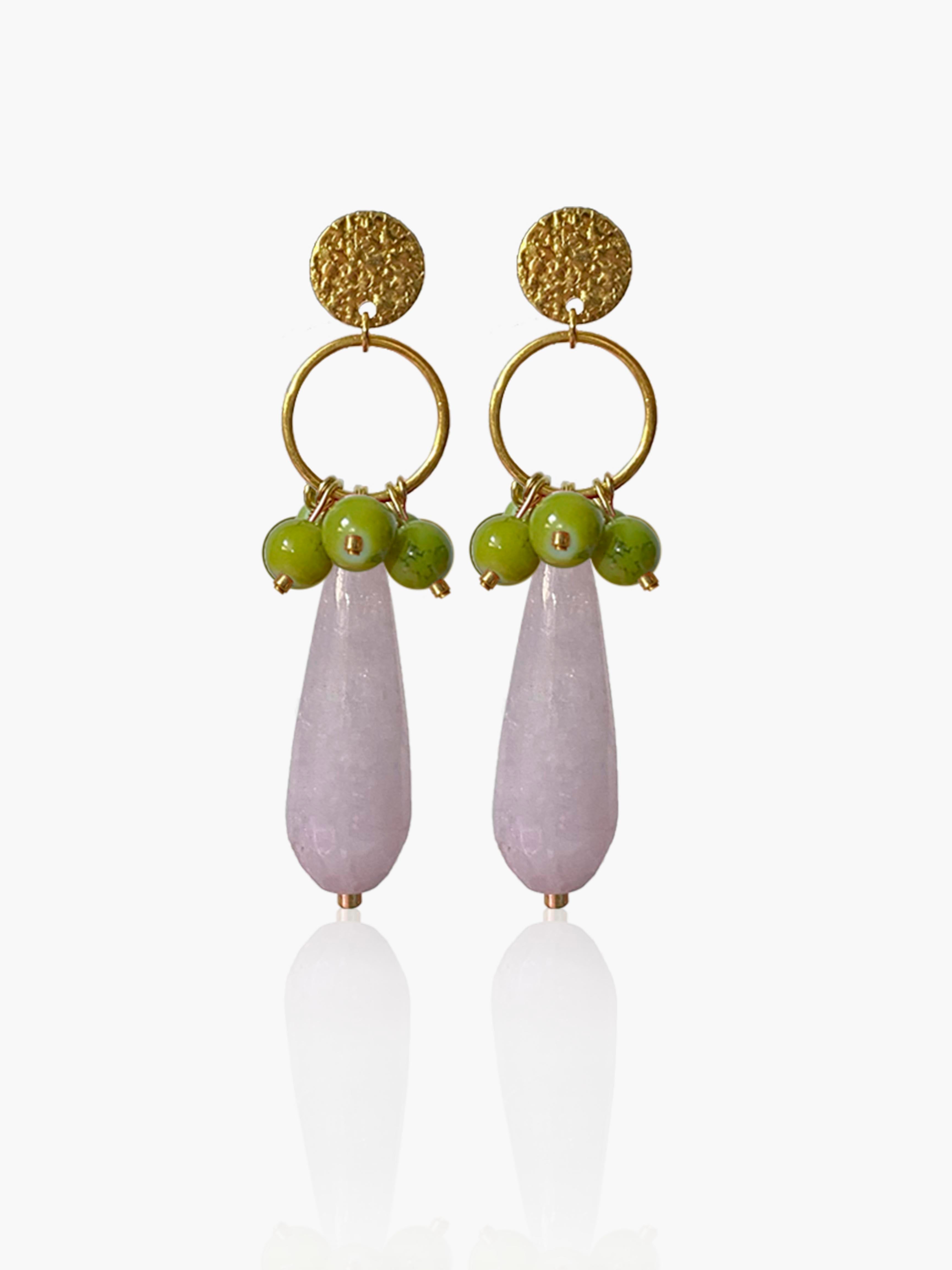 Pendientes Cayetana lágrima malva