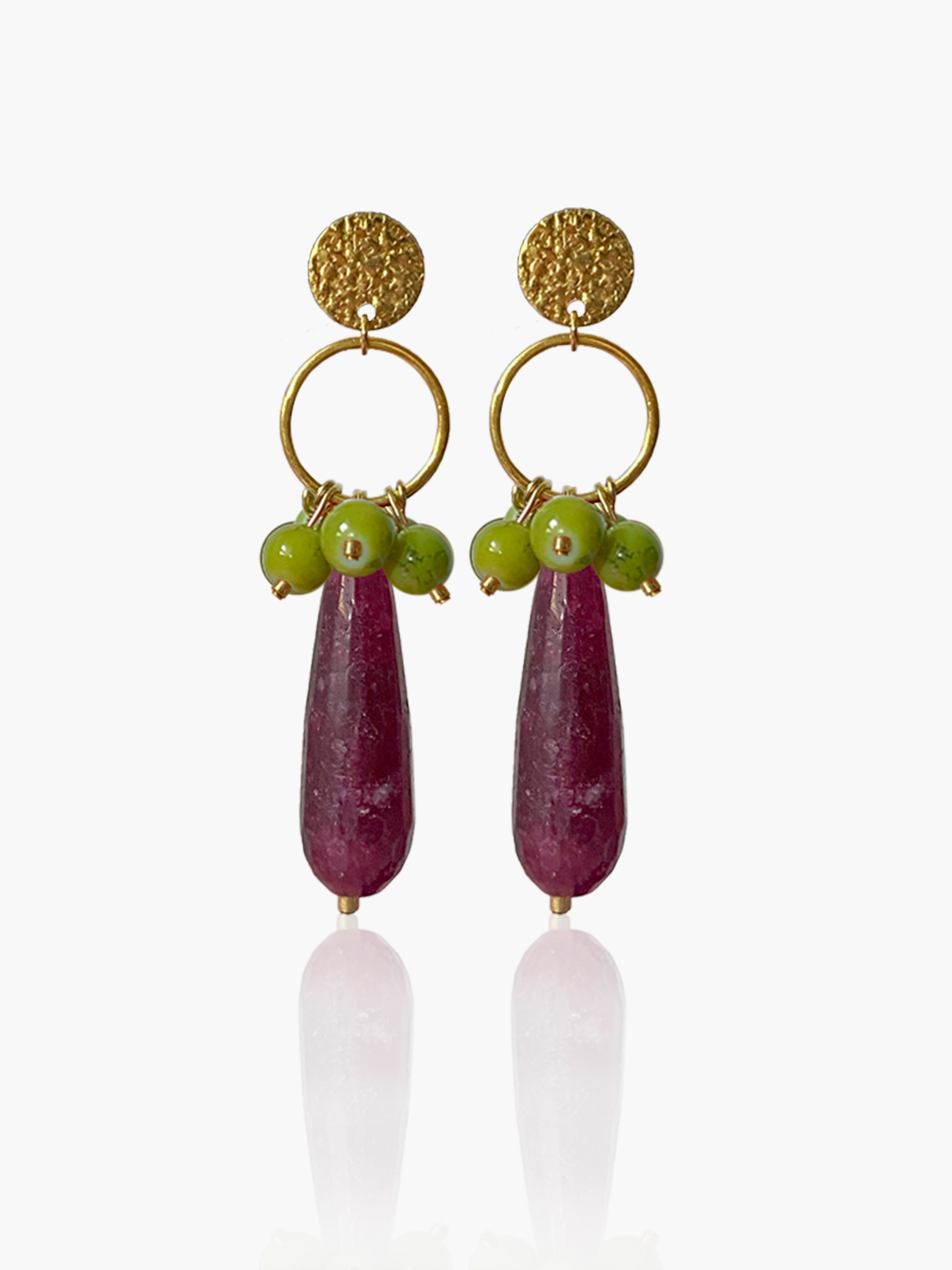 Pendientes Cayetana lágrima morada