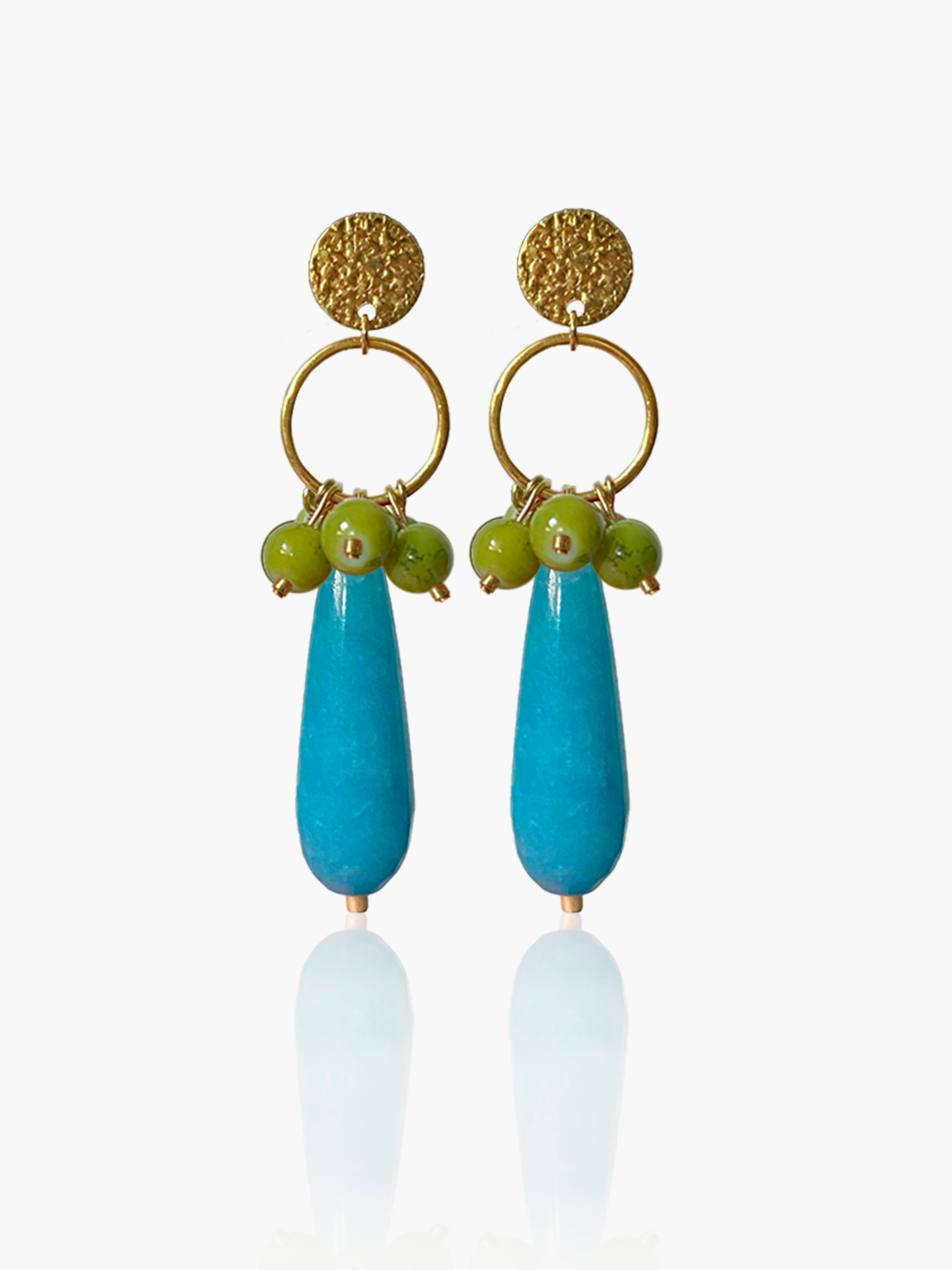 Pendientes Cayetana lágrima turquesa