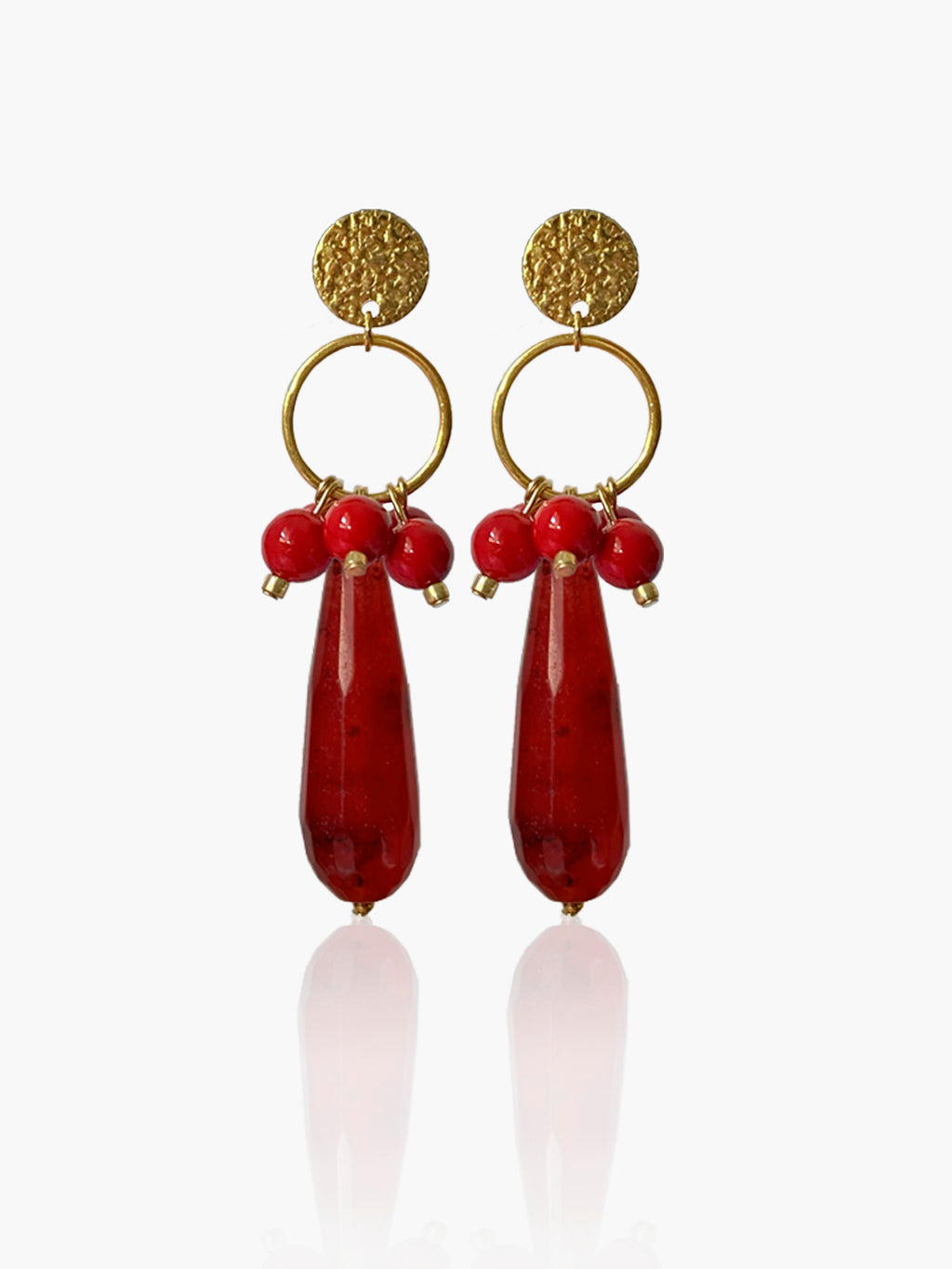 Pendientes Cayetana lágrima burdeos