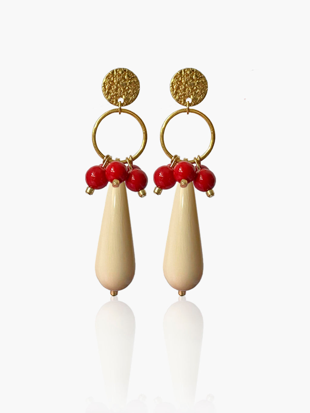 Pendientes Cayetana lágrima hueso