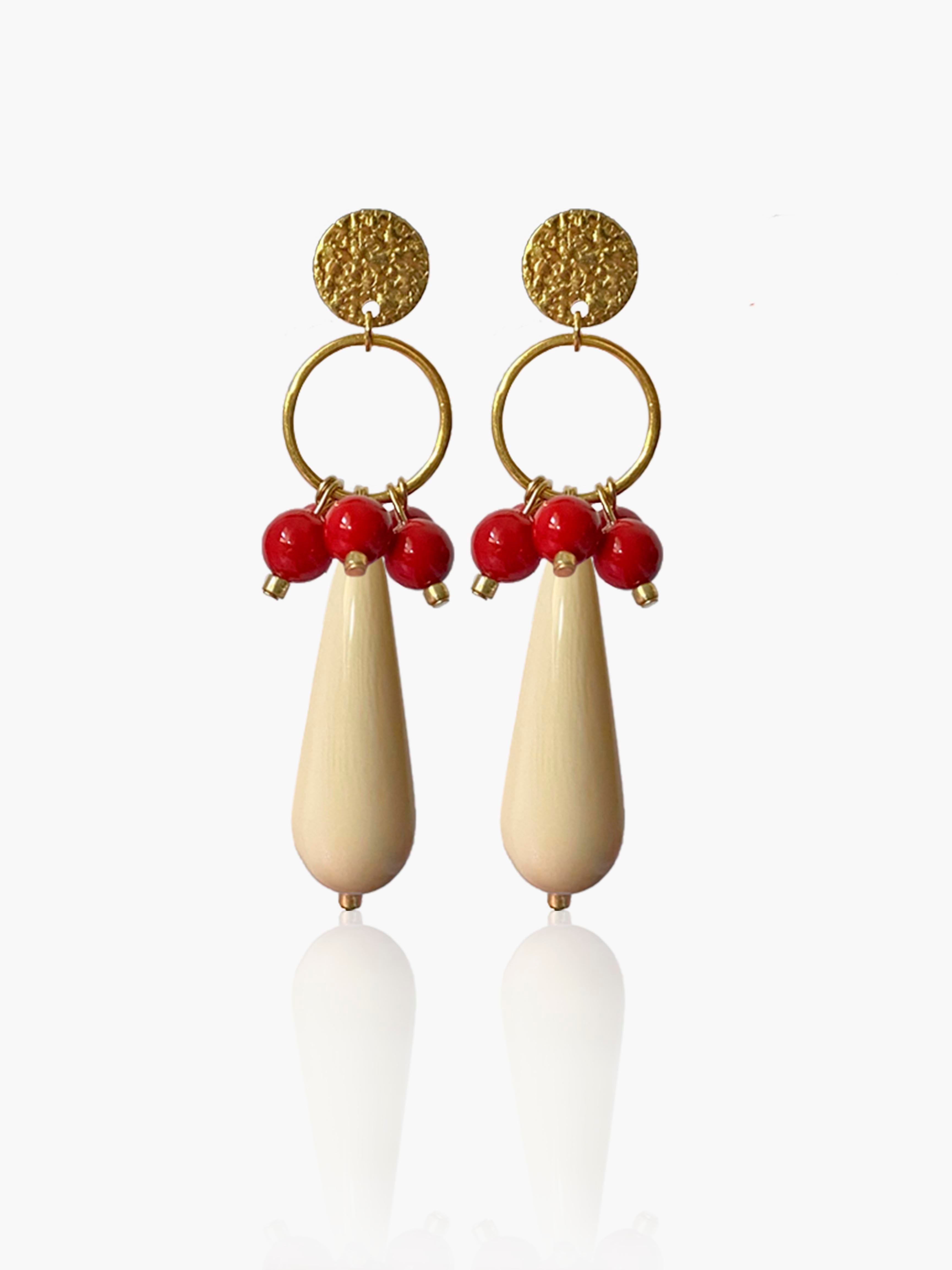 Pendientes Cayetana lágrima hueso