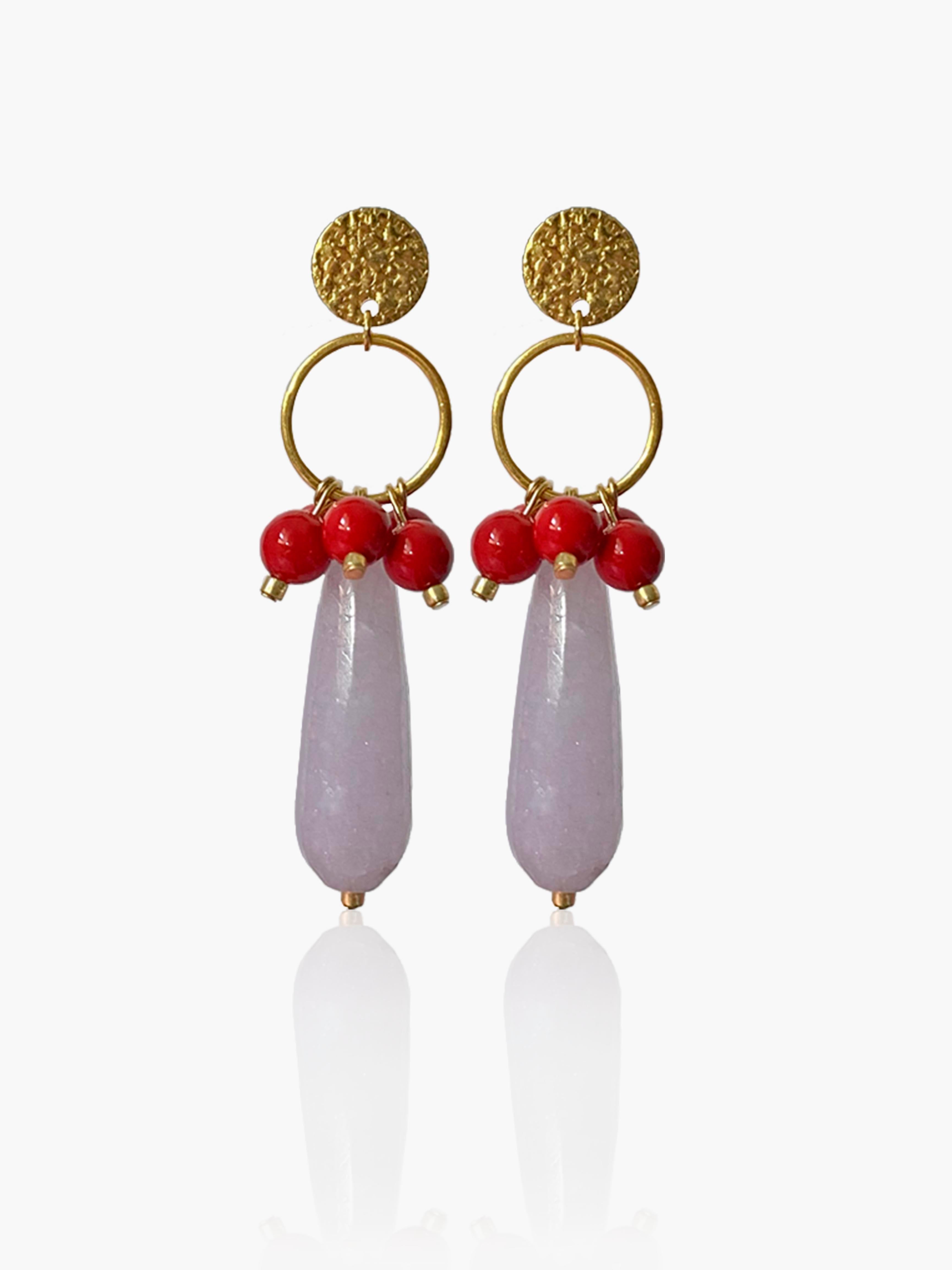 Pendientes Cayetana lágrima malva