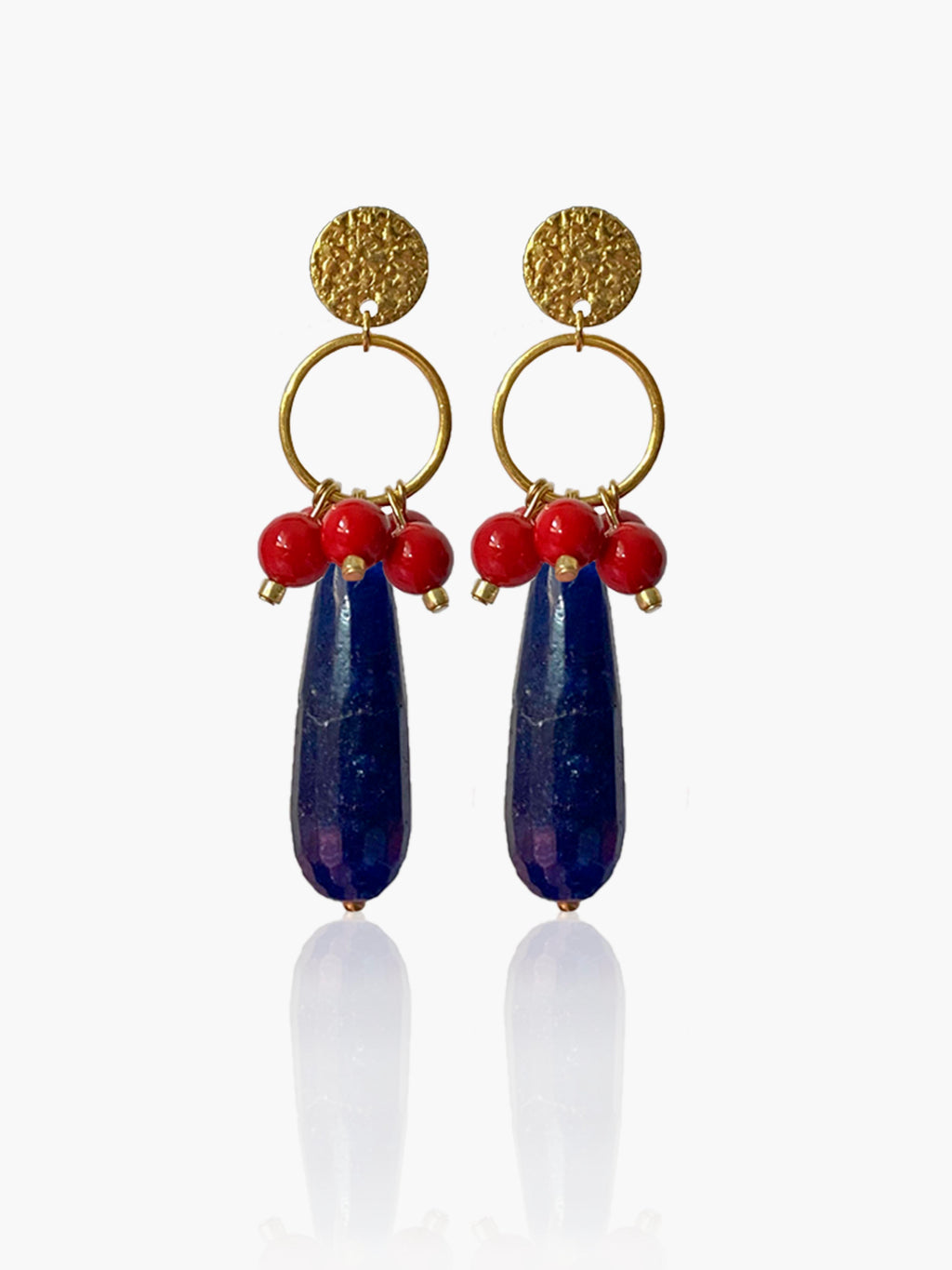 Pendientes Cayetana lágrima marino