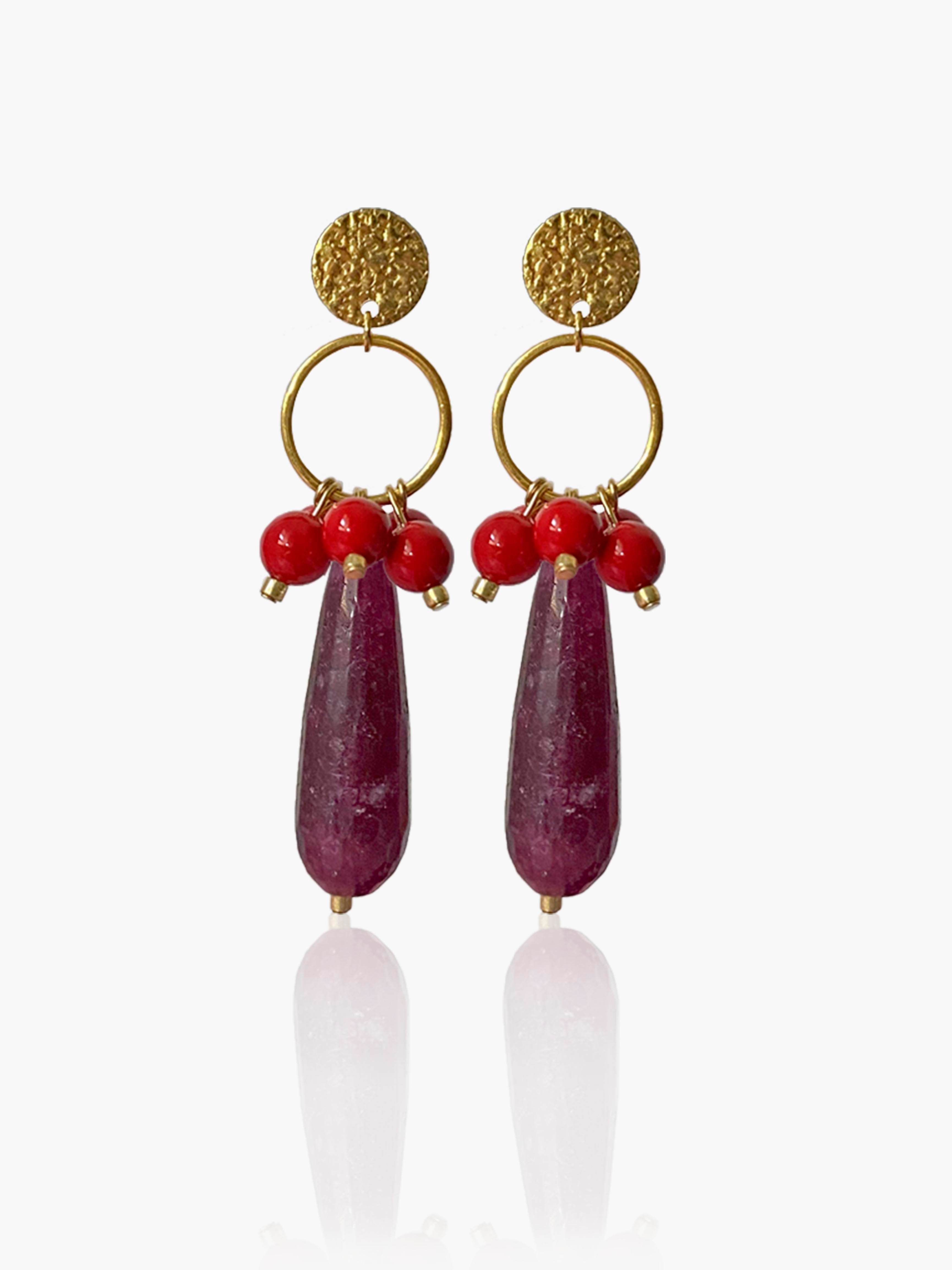 Pendientes Cayetana lágrima morada