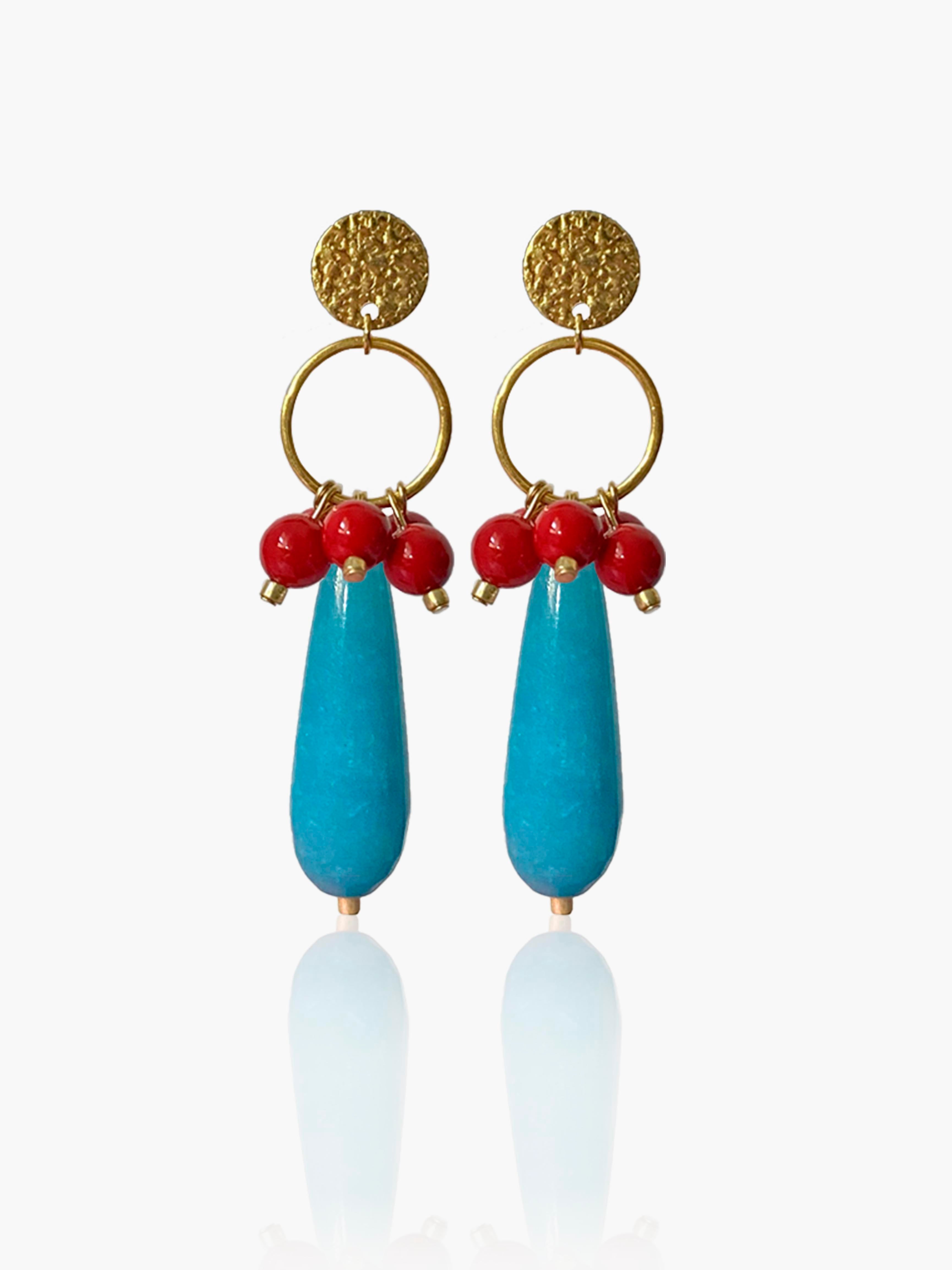 Pendientes Cayetana lágrima turquesa