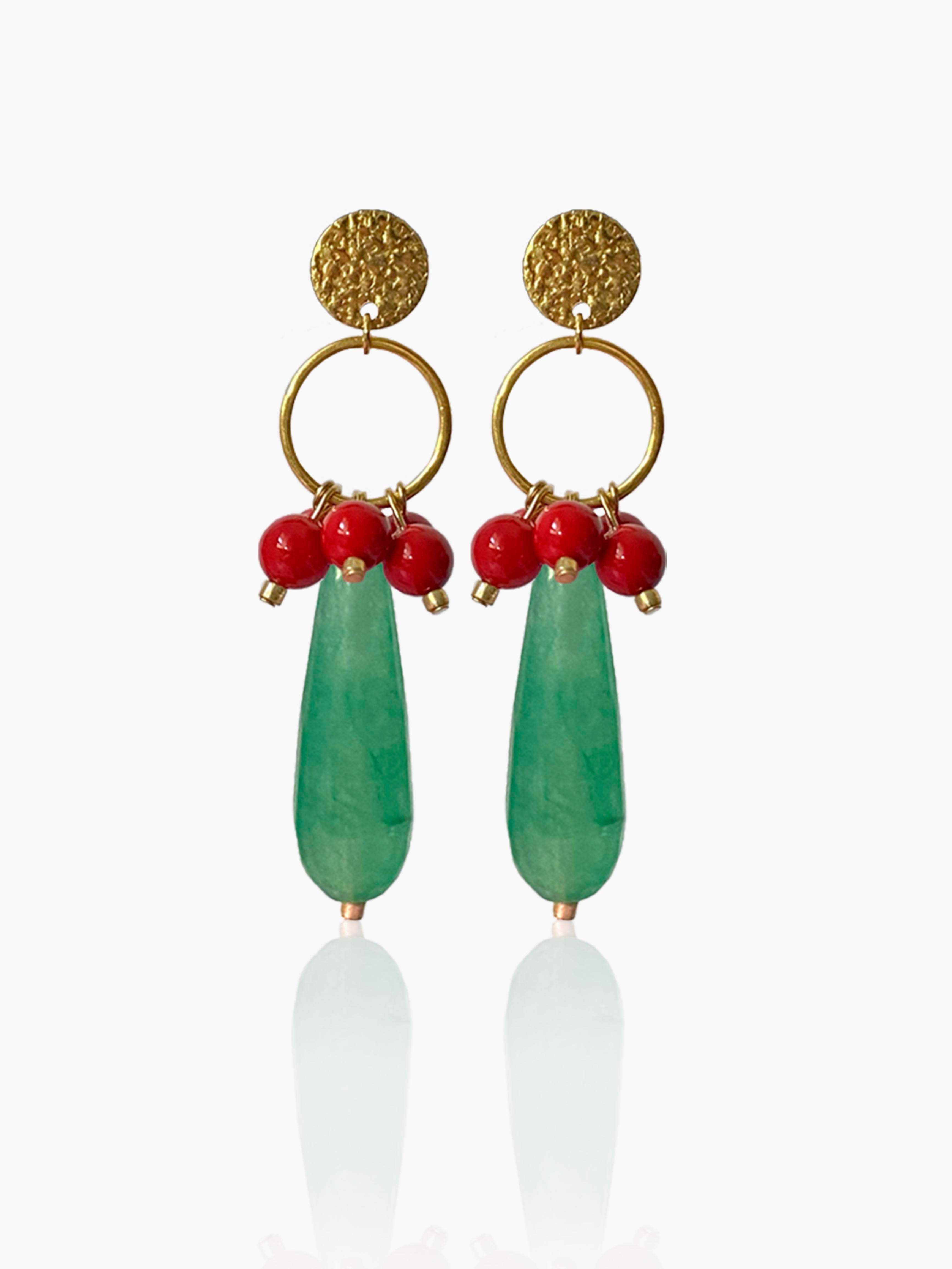 Pendientes Cayetana lágrima verde claro