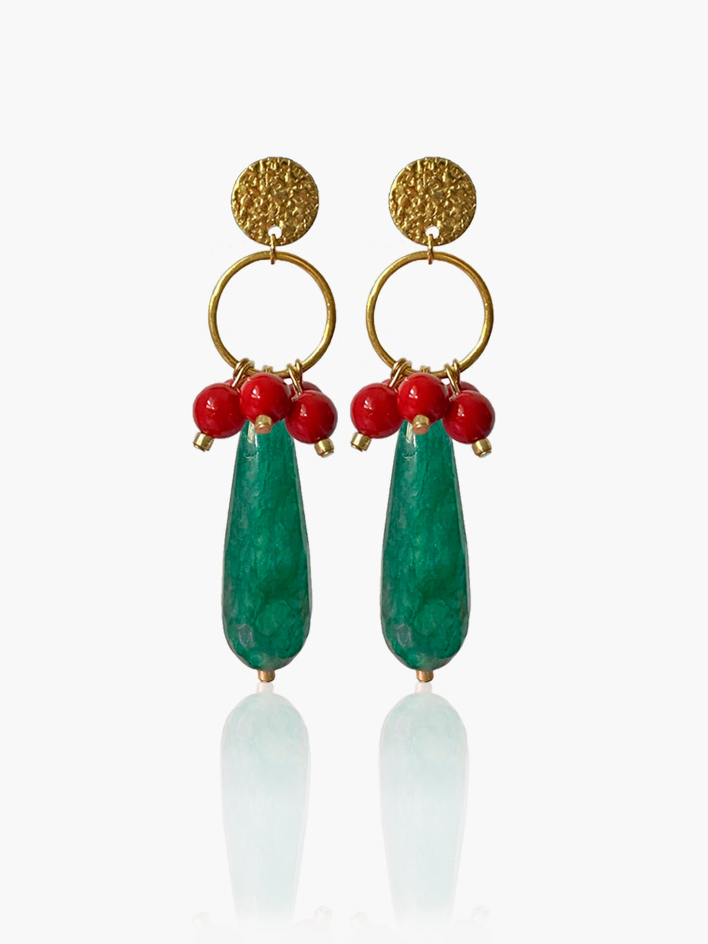 Pendientes Cayetana lágrima verde oscuro