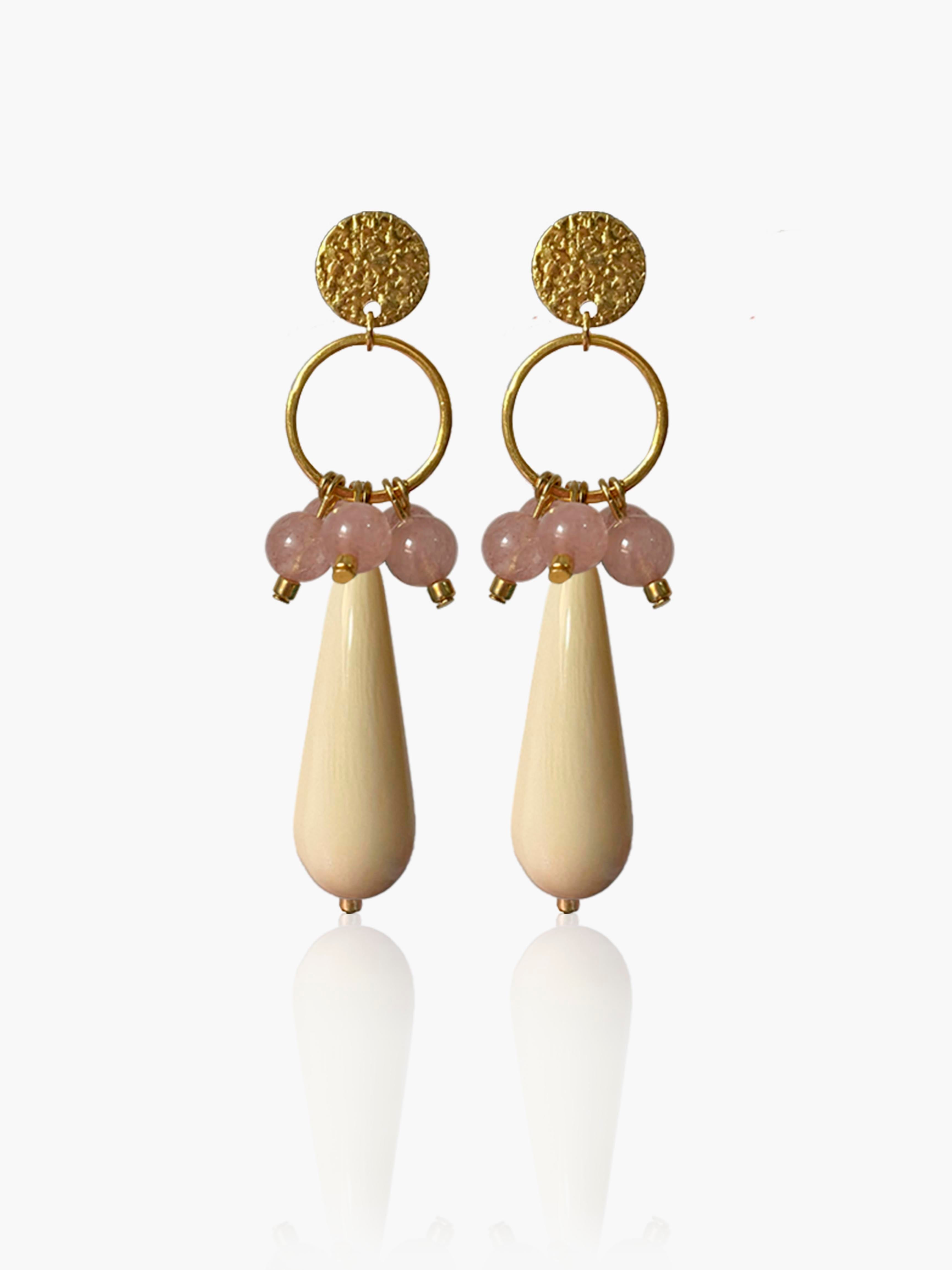 Pendientes Cayetana lágrima hueso