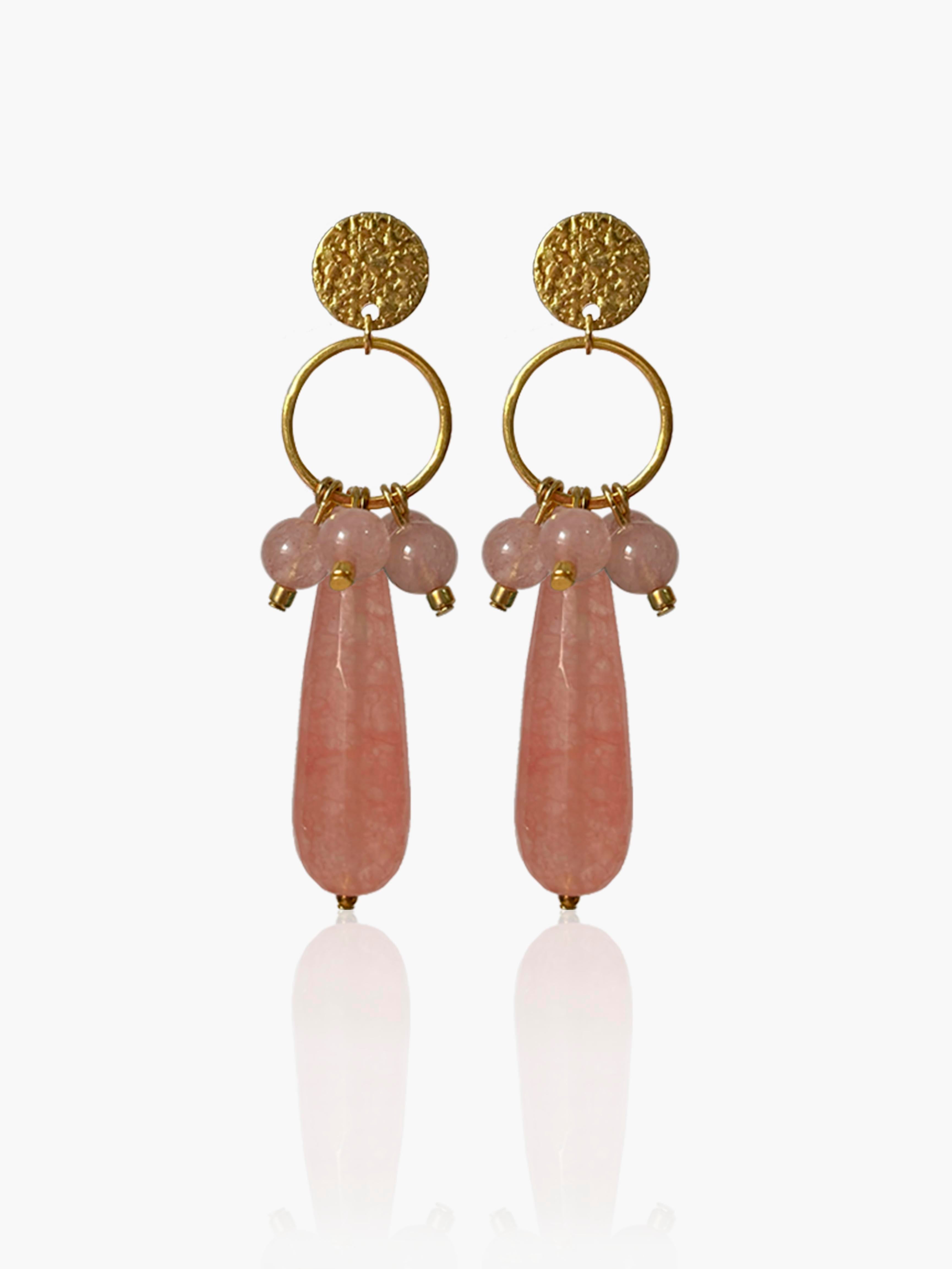 Pendientes Cayetana lágrima rosa
