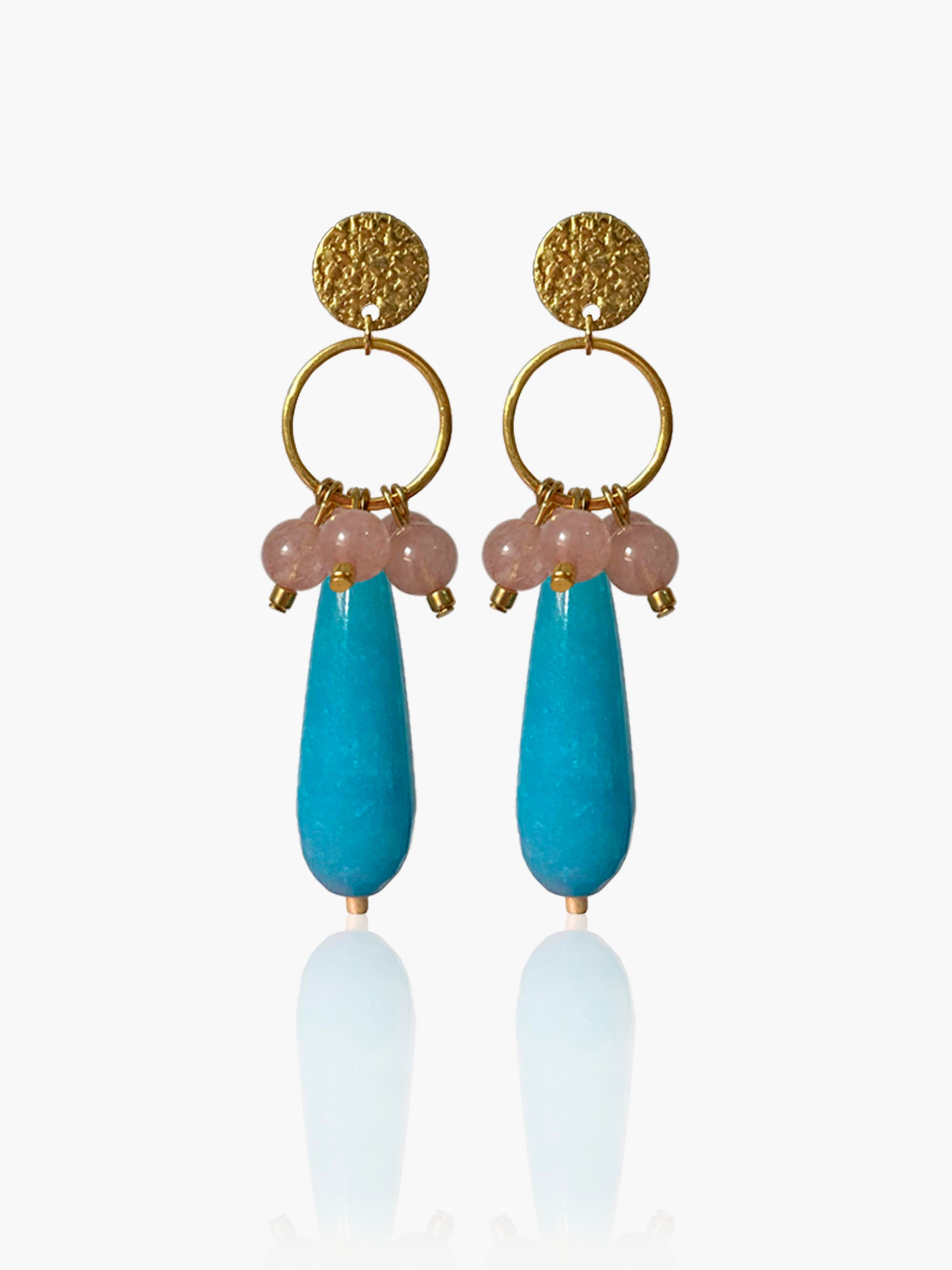 Pendientes Cayetana lágrima turquesa