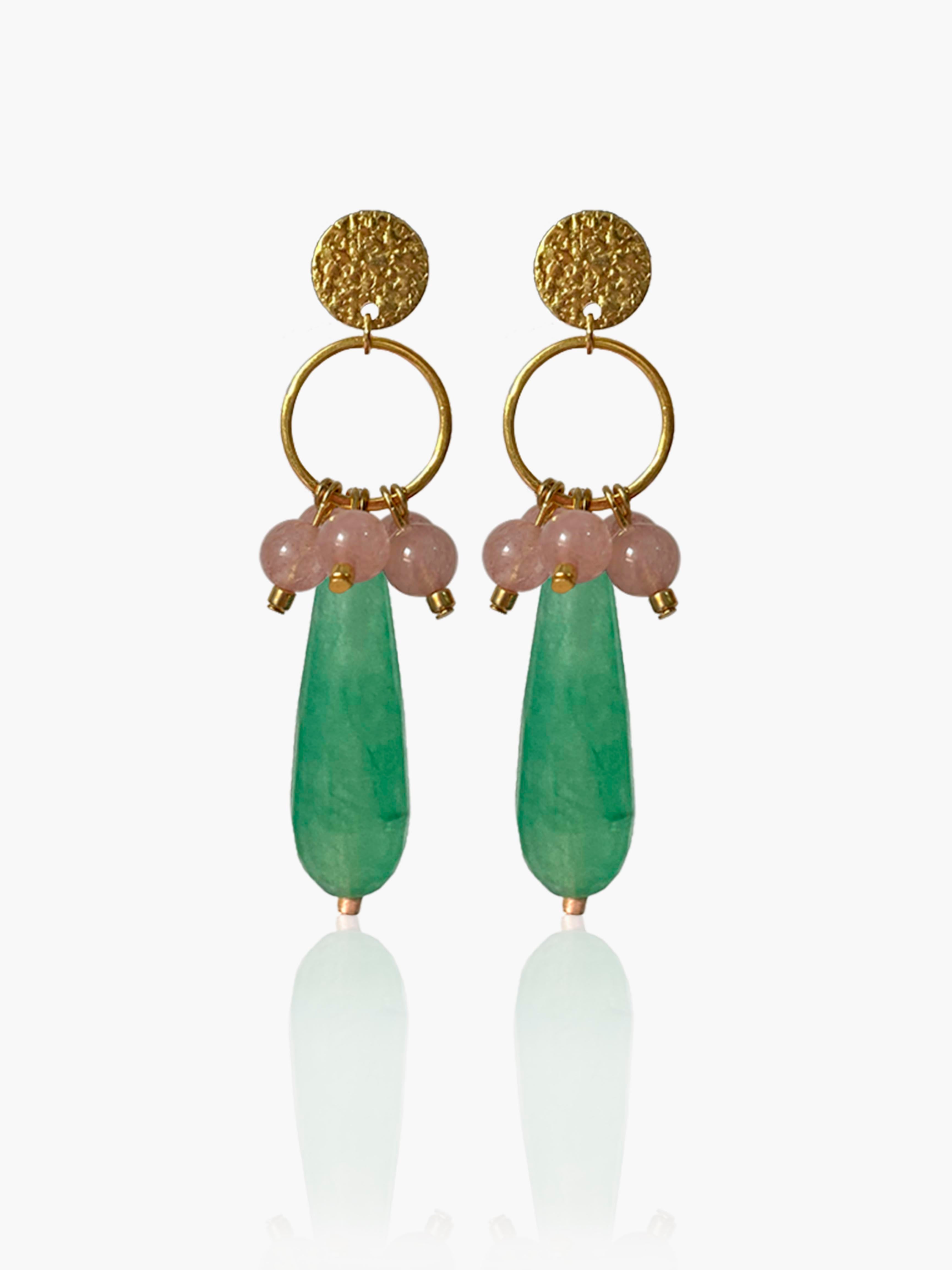 Pendientes Cayetana lágrima verde claro