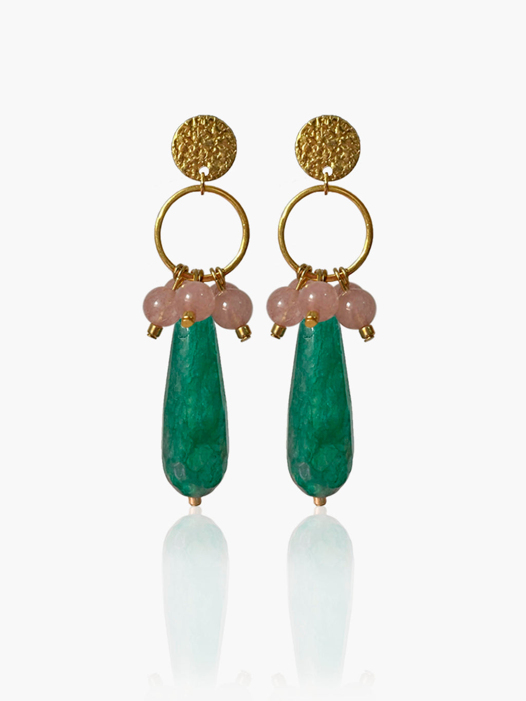 Pendientes Cayetana lágrima verde oscuro