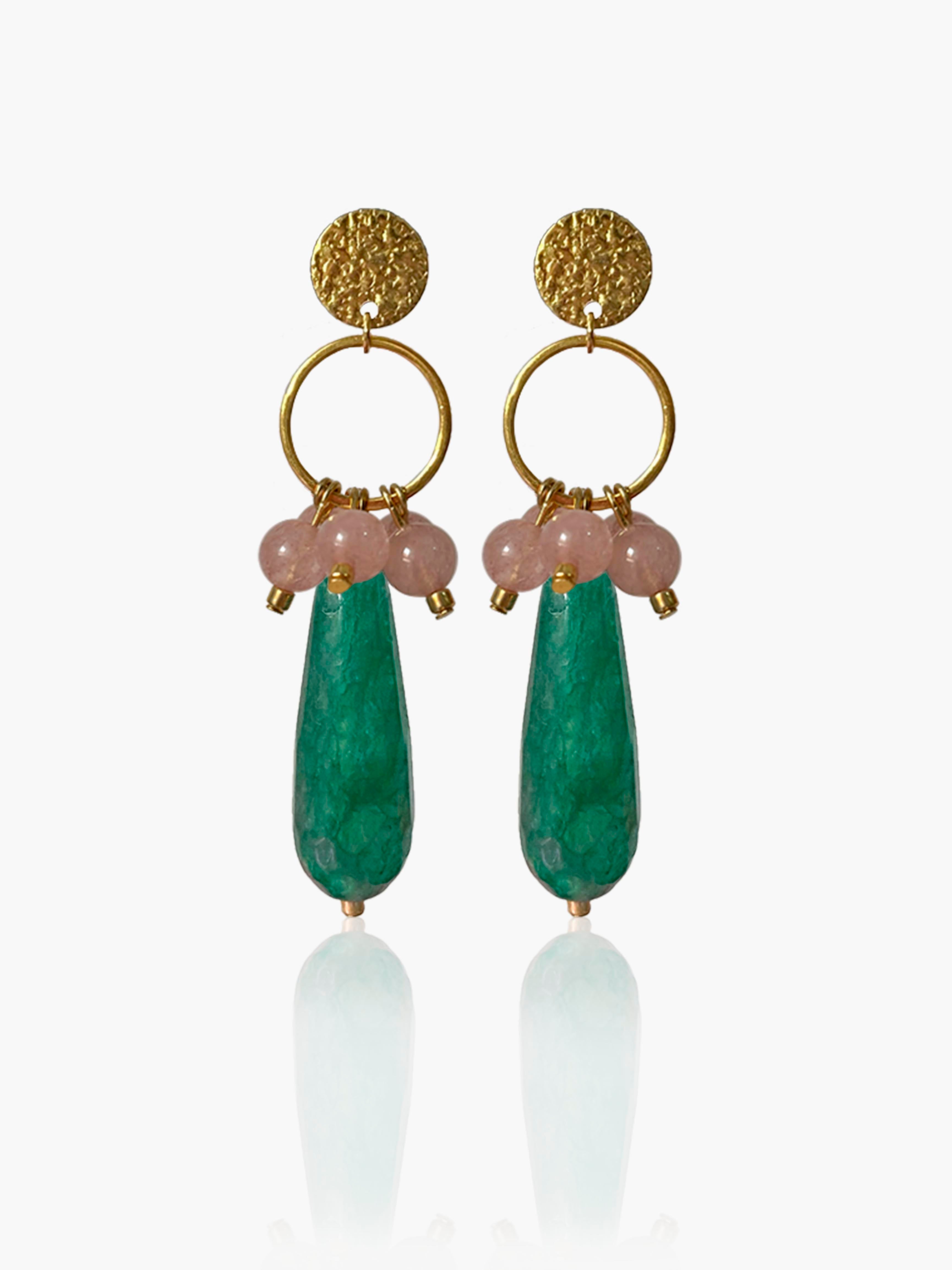 Pendientes Cayetana lágrima verde oscuro