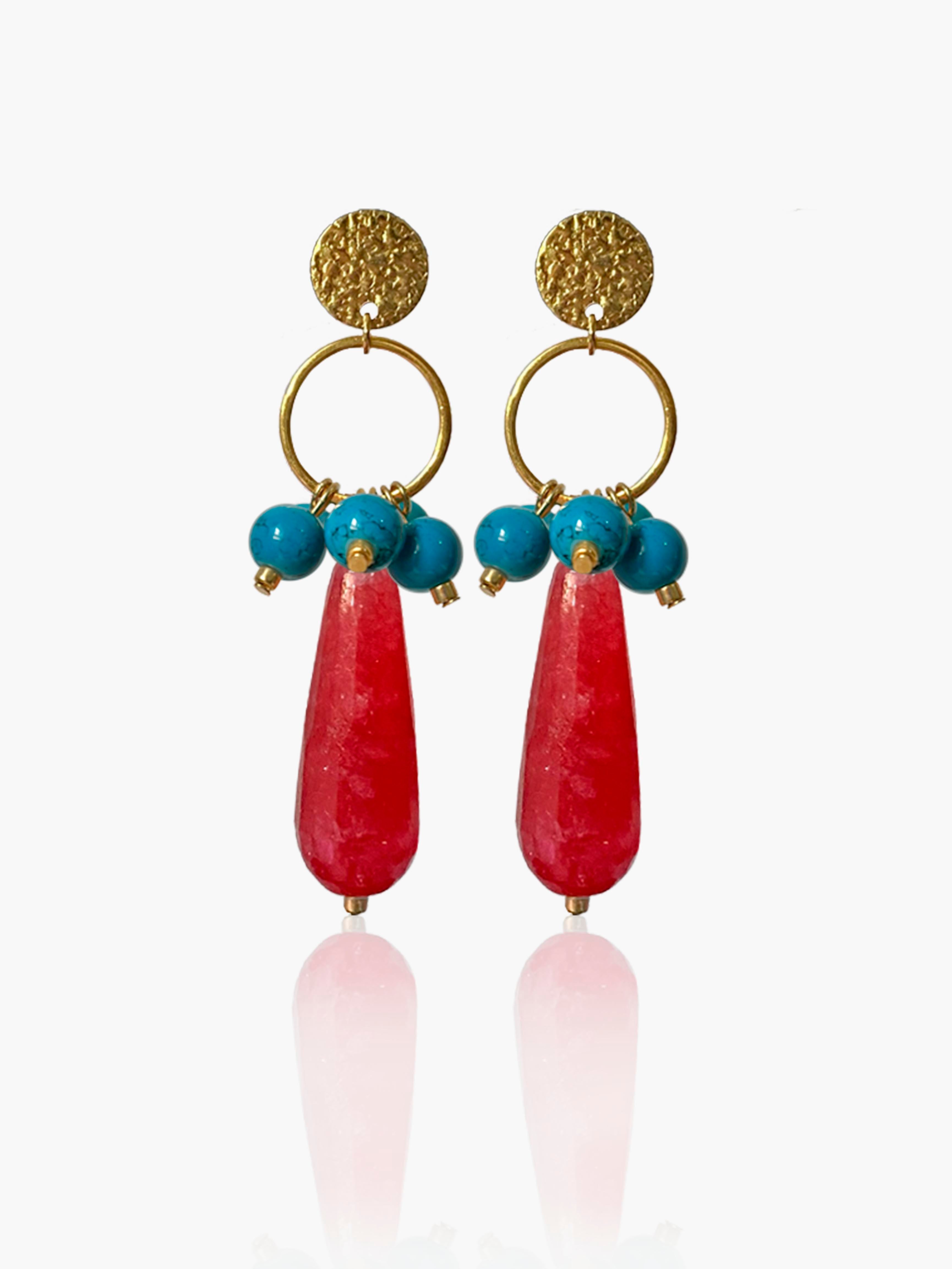 Pendientes Cayetana lágrima fresa