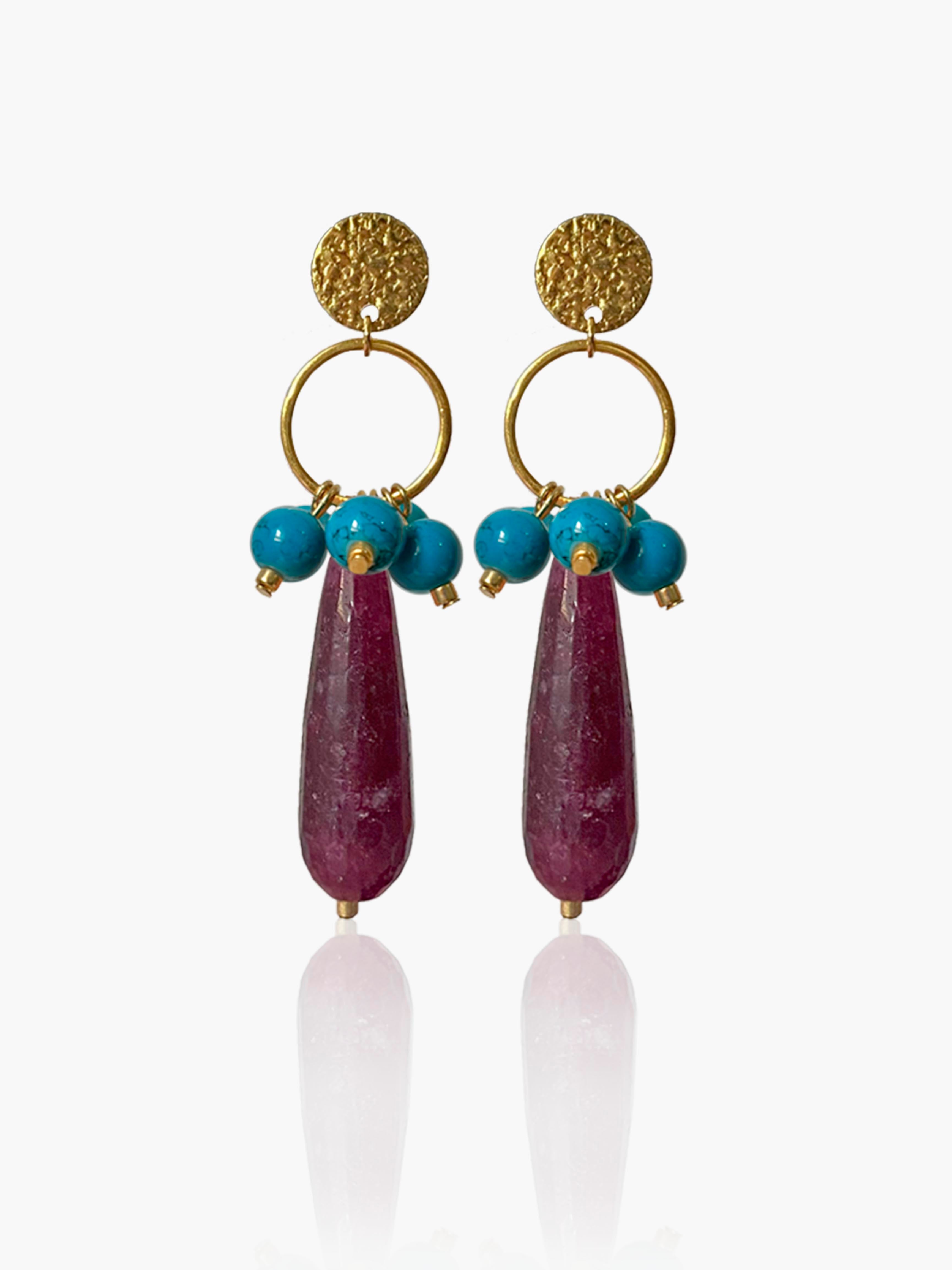 Pendientes Cayetana lágrima morada