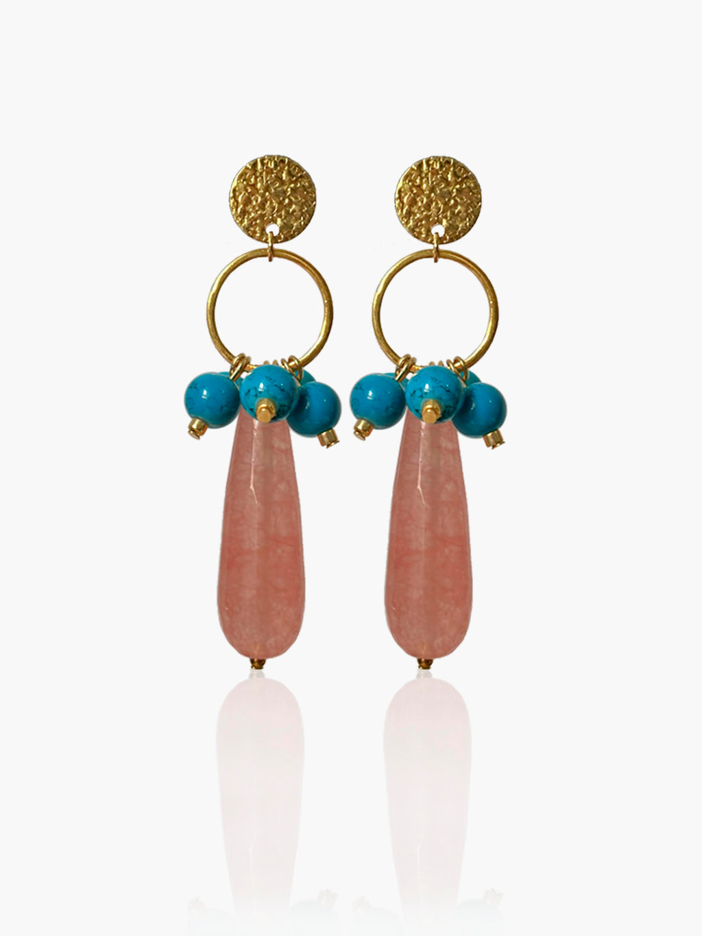 Pendientes Cayetana lágrima rosa