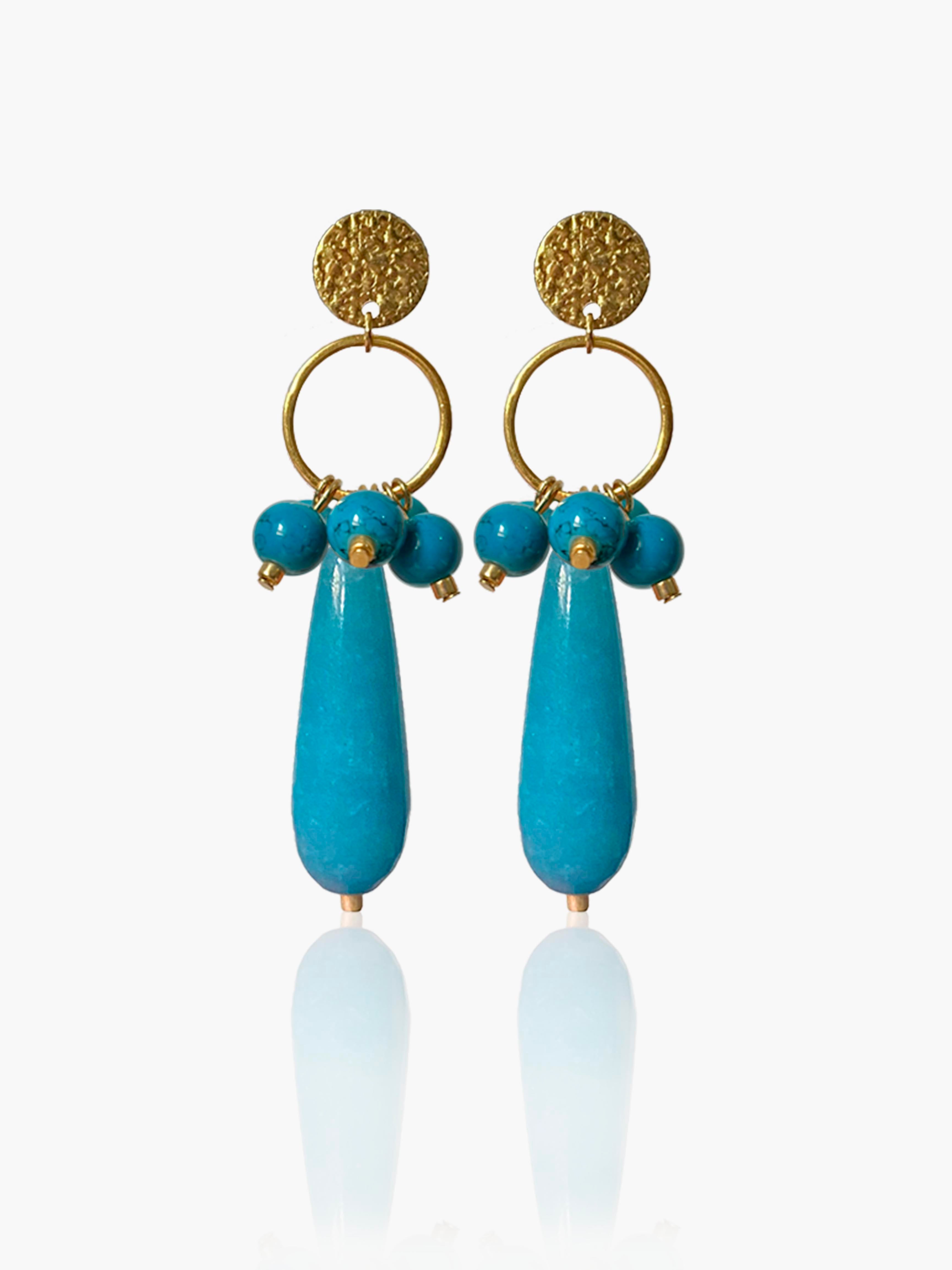 Pendientes Cayetana lágrima turquesa