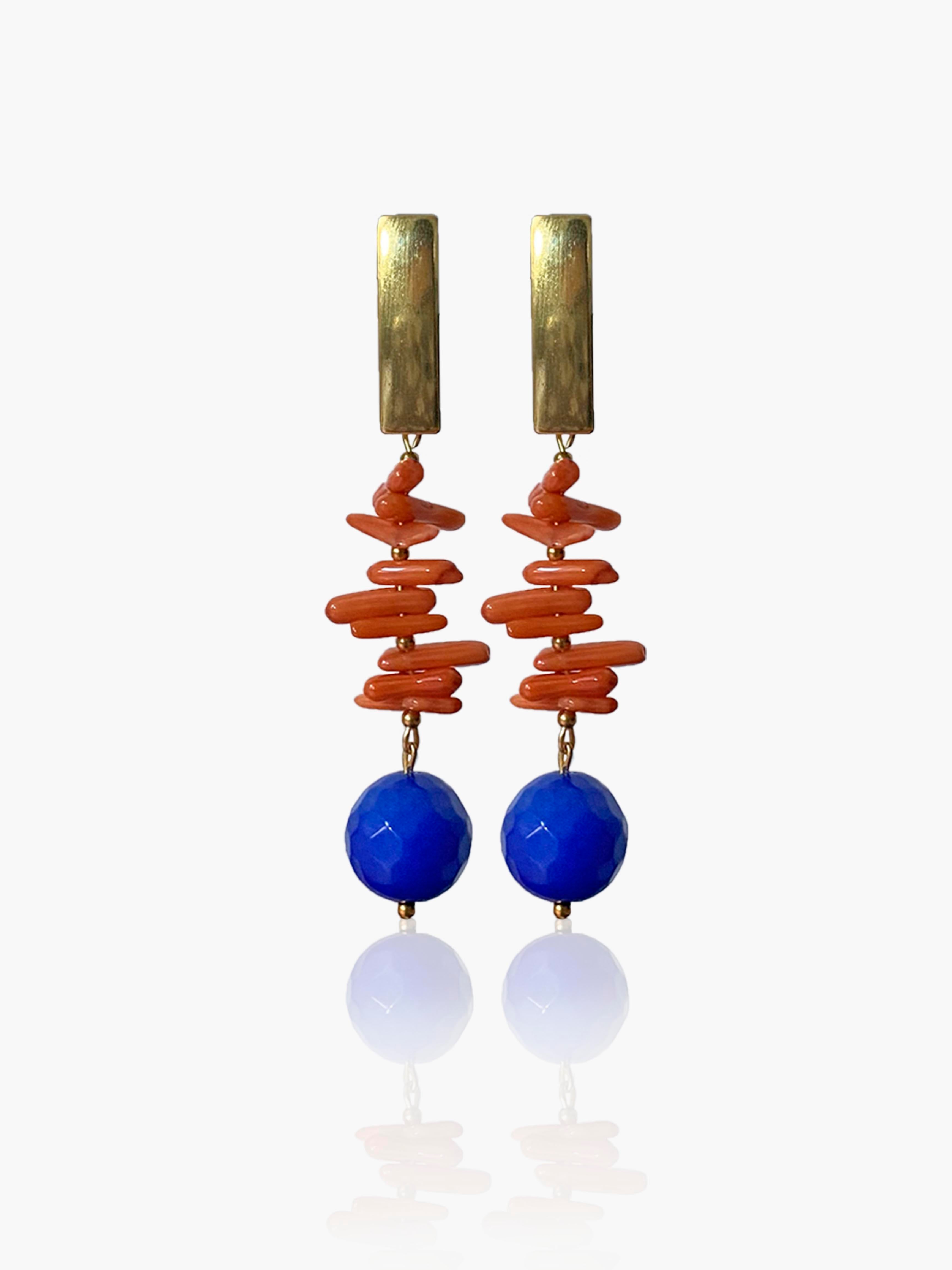 Pendientes Manuela coral