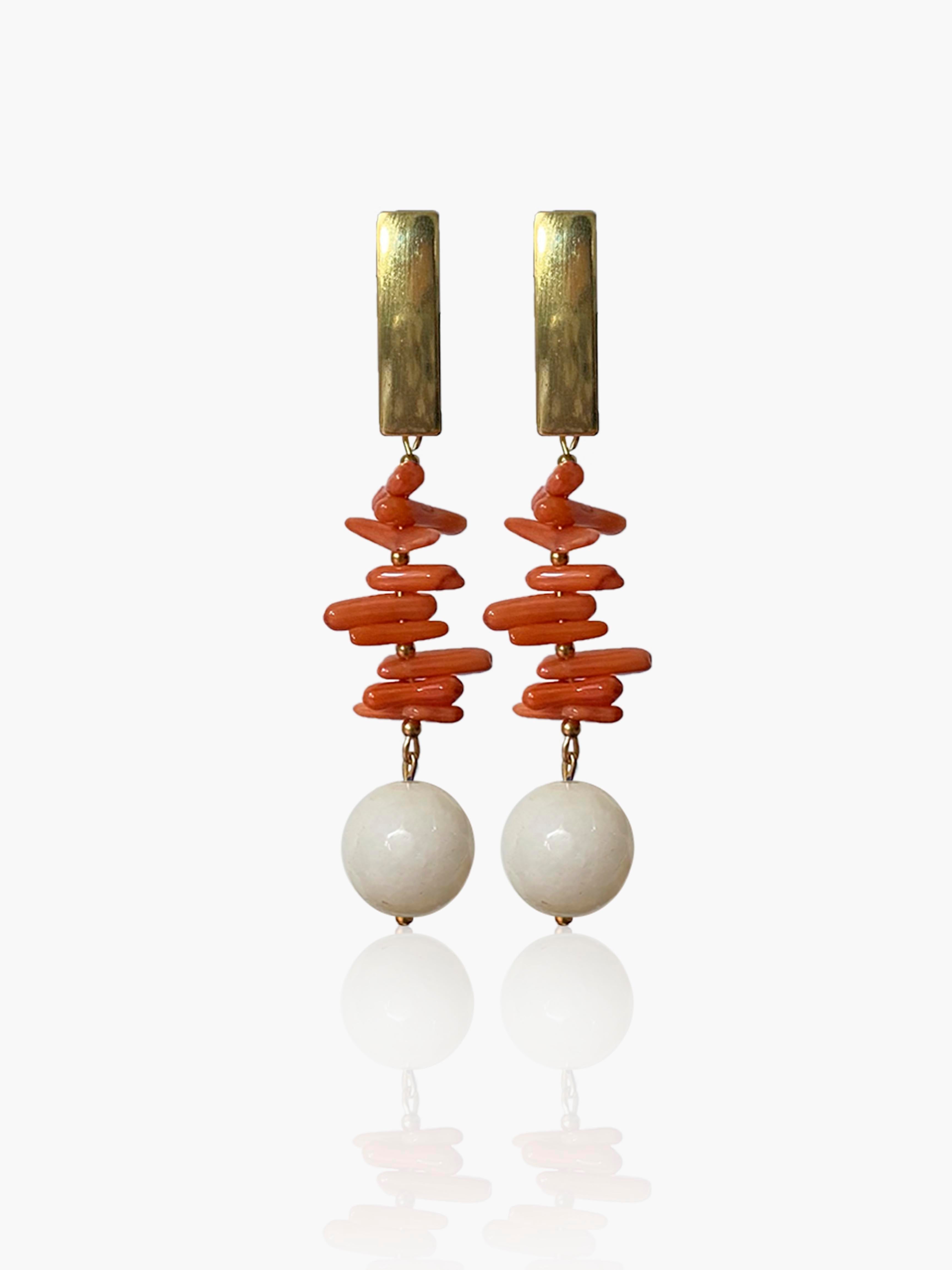 Pendientes Manuela coral
