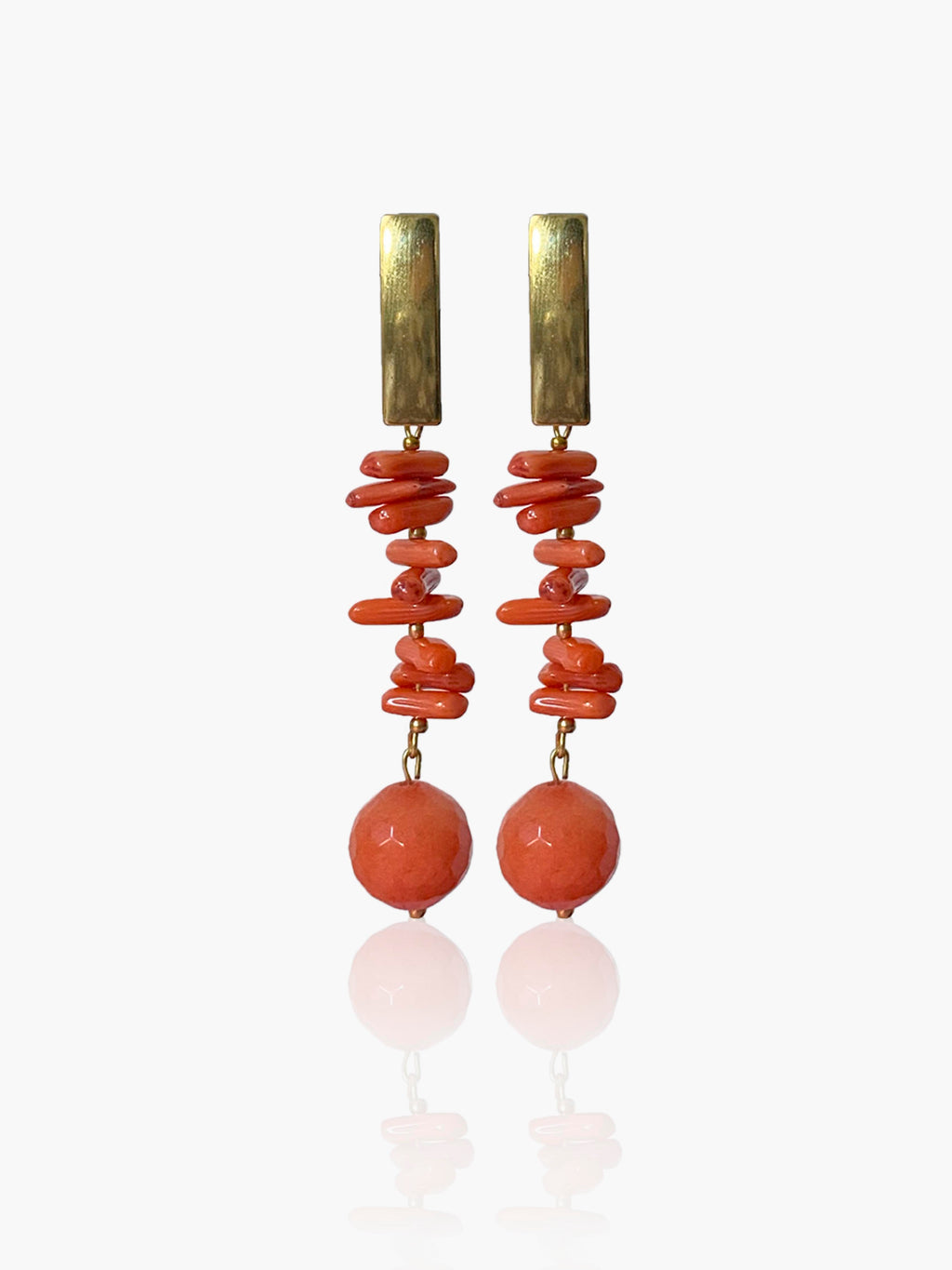 Pendientes Manuela coral