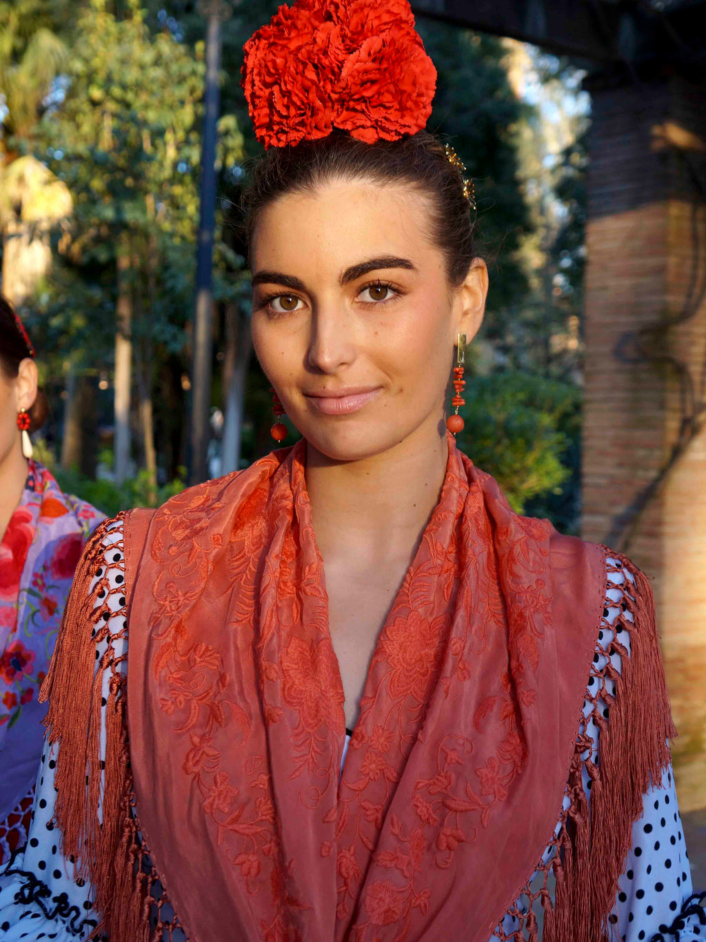 Pendientes Manuela coral