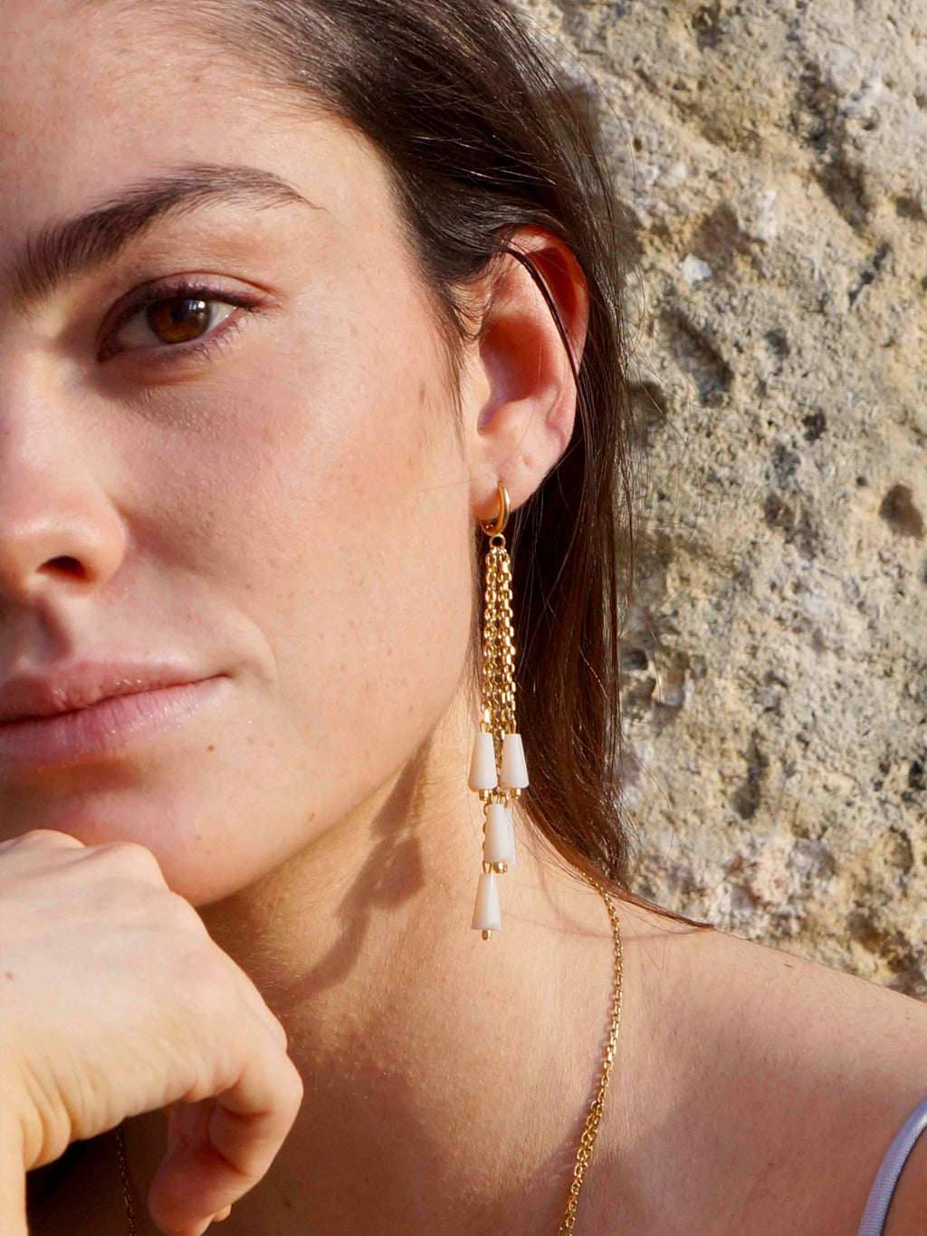 Pendientes Gaia blanco