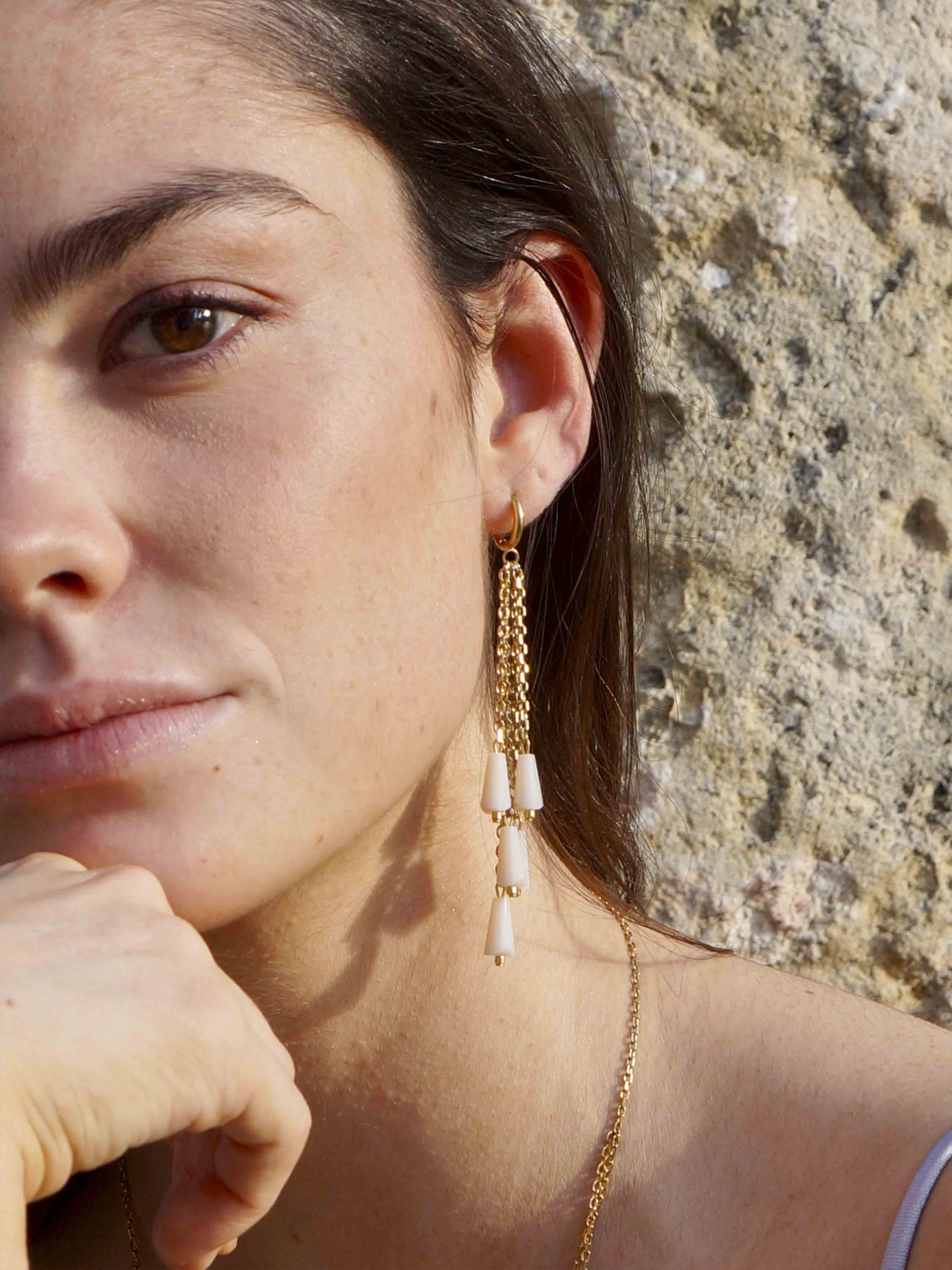 Pendientes Gaia blanco