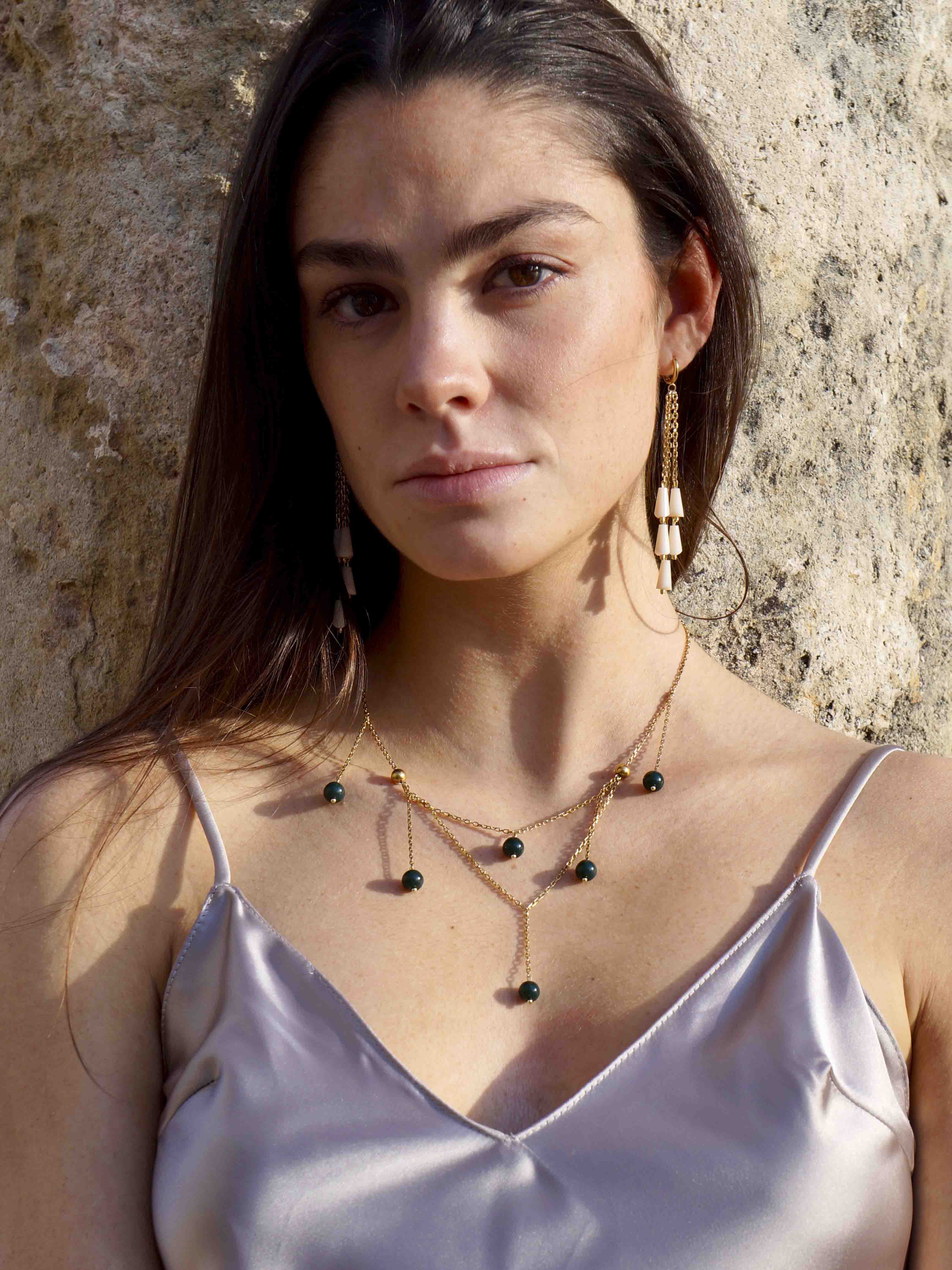 Pendientes Gaia blanco