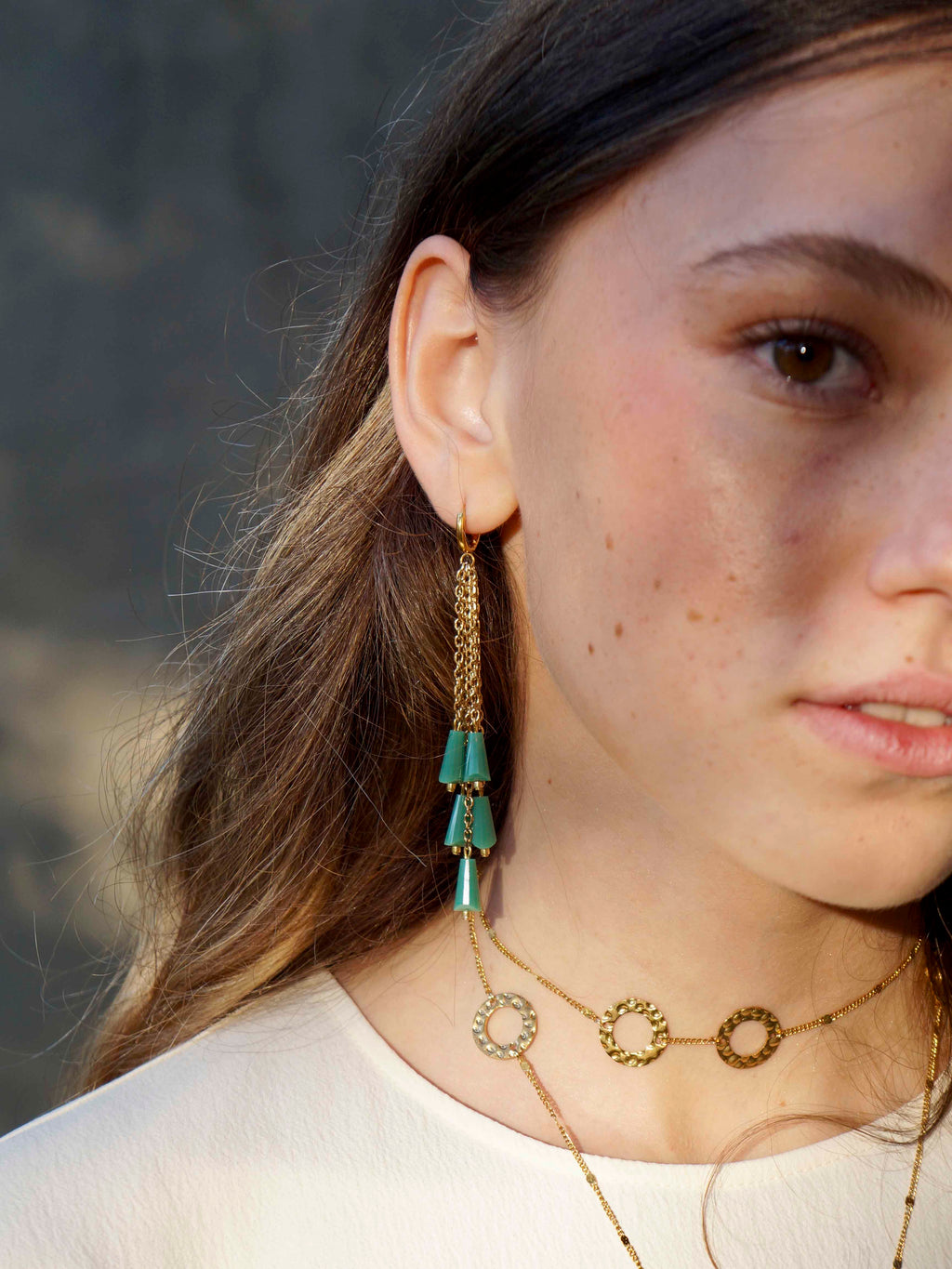 Pendientes Gaia verde